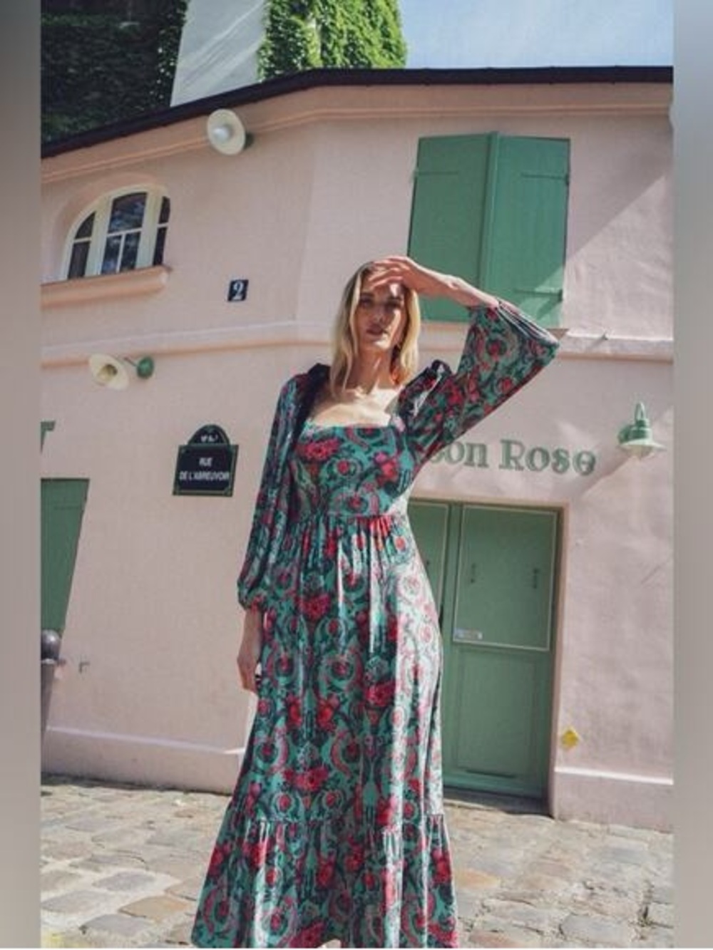 NWT Smith & Quinn Natalie Fruit Cake Velvet Floral Square-Neck Maxi Dress SZ M